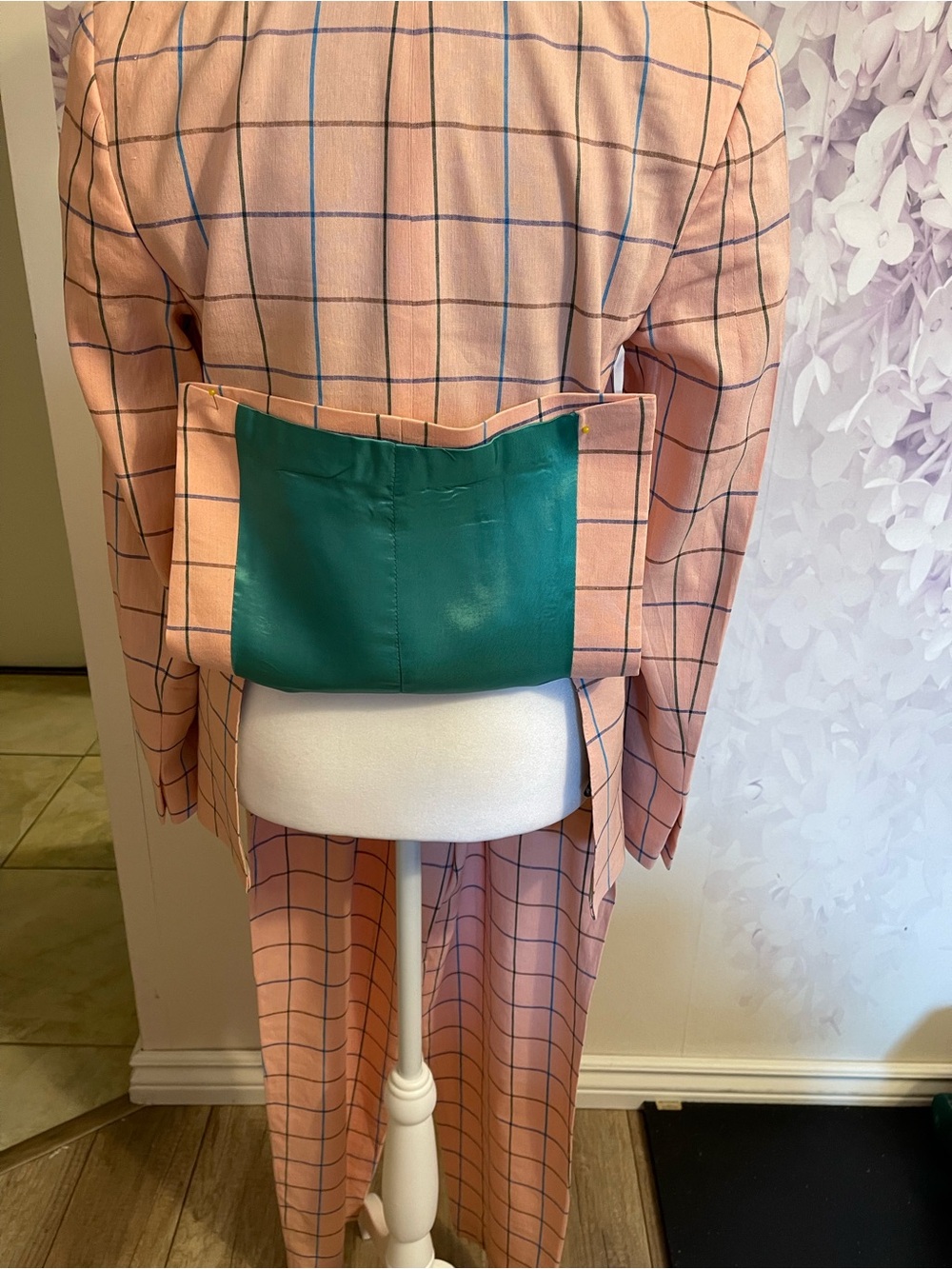 Paul Smith Pink Windowpane Check Linen Blend Pantsuit Size 36 - Picture 4 of 16